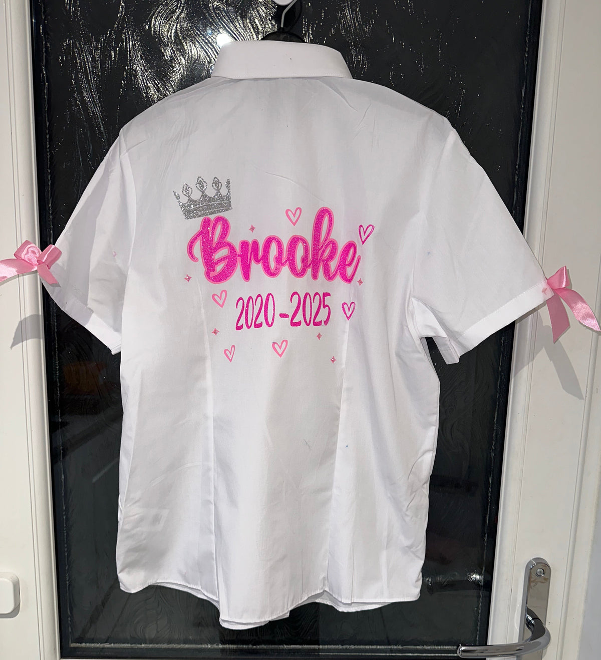 leavers shirt heart, sparkle and rhinestone