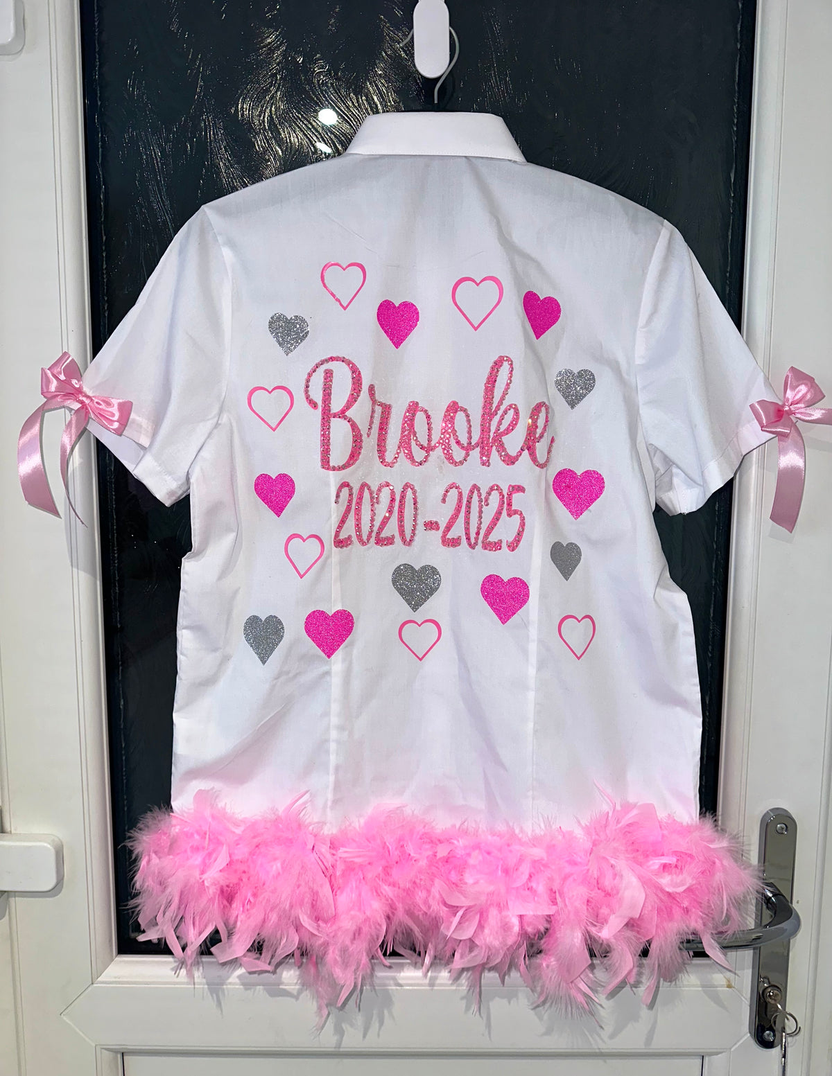 Leavers shirt rhinestones larger heart design