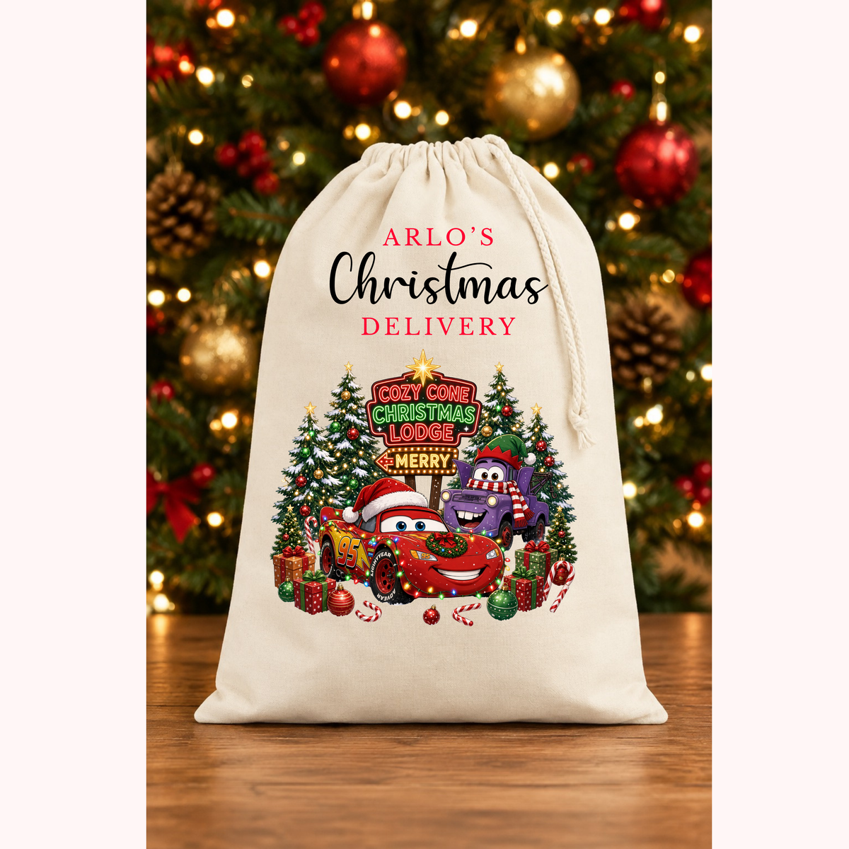 Cars Christmas delivery Present Sack