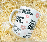 teacher affirmations mug pink design