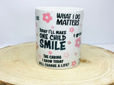teacher affirmations mug pink design