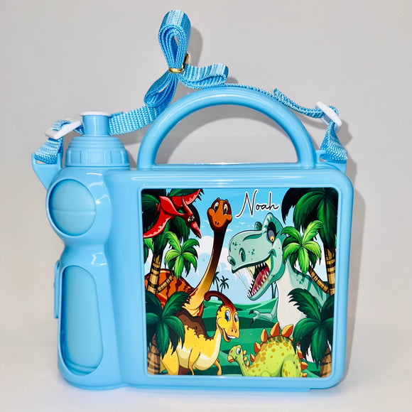school lunch box with bottle