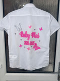 Leavers do shirt butterfly design