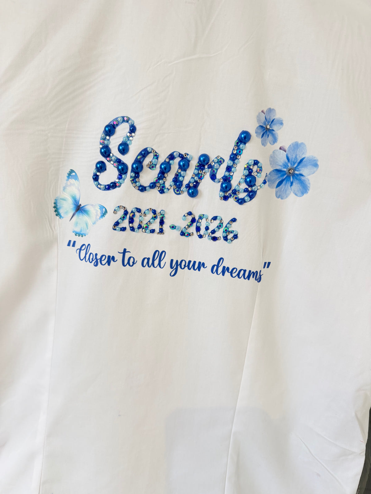 Leavers shirt flowers & pearls