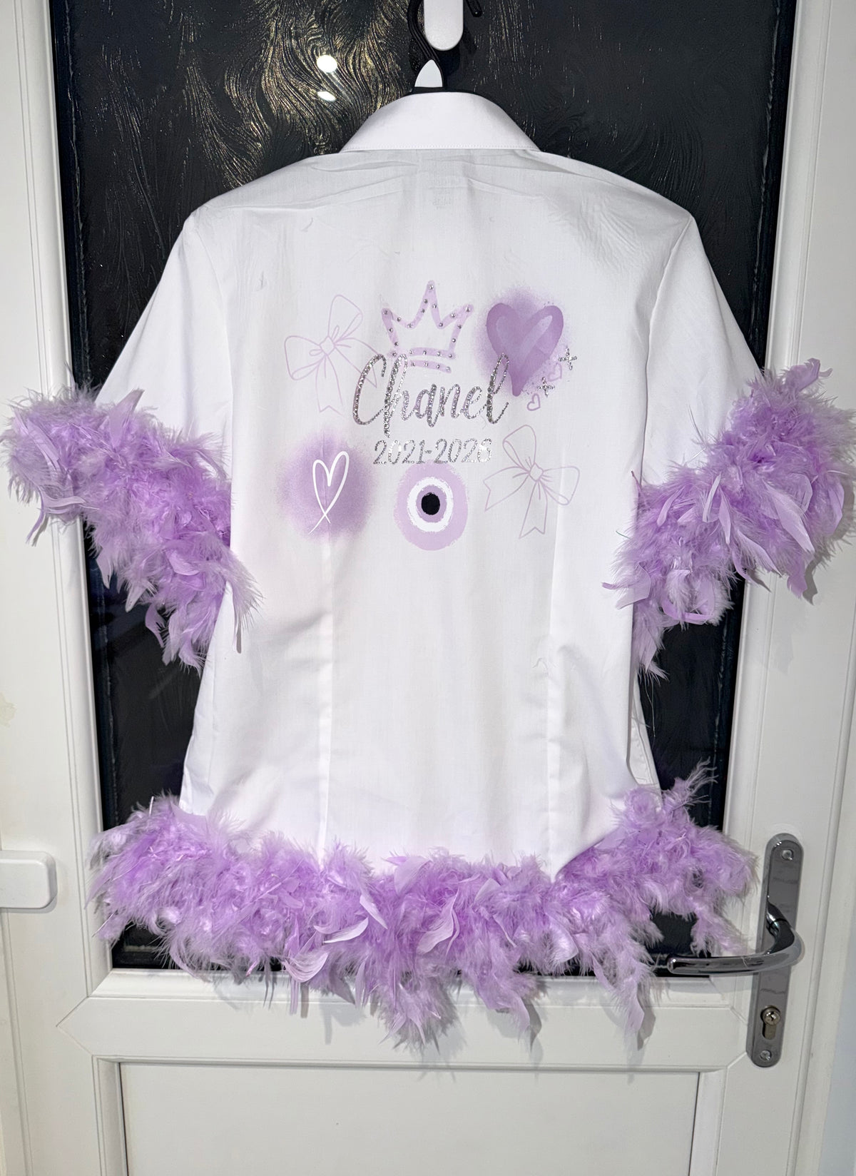 Leavers shirt Bows, hearts & rhinestones