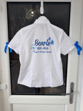 leavers shirt pearls and flowers