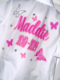 Leavers do shirt butterfly design