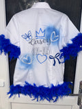 Leavers shirt spray paint hearts and butterflies