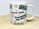 teacher affirmations mug pink design