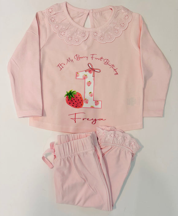 Strawberry Theme Birthday Pyjamas