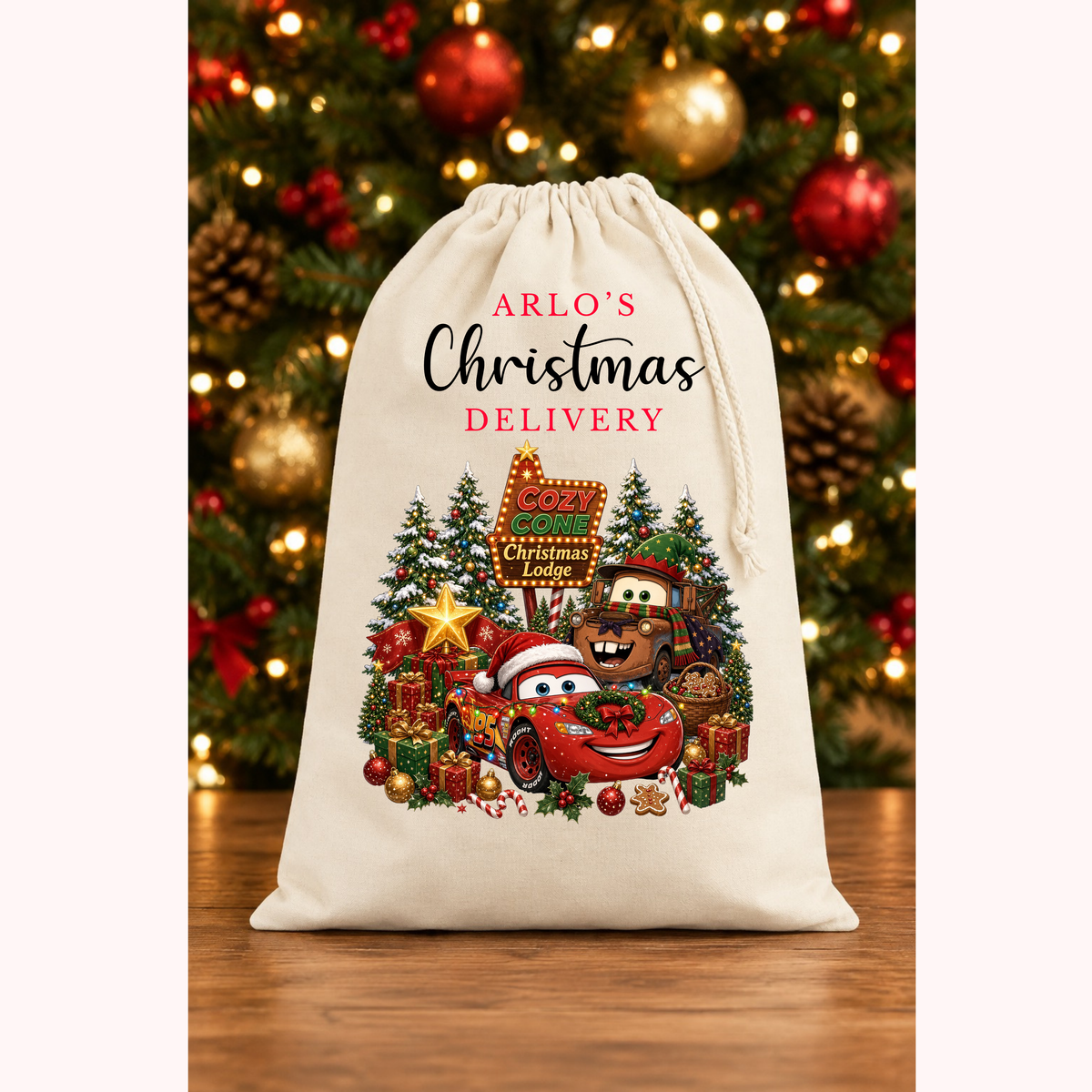 Cars Christmas delivery Present Sack Design 2