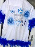 Leavers shirt spray paint hearts and butterflies