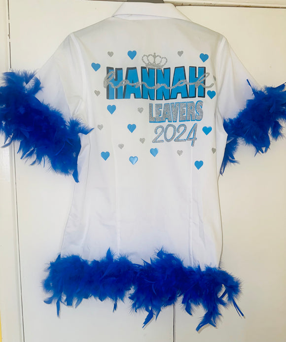 Leavers do shirt crown feather design