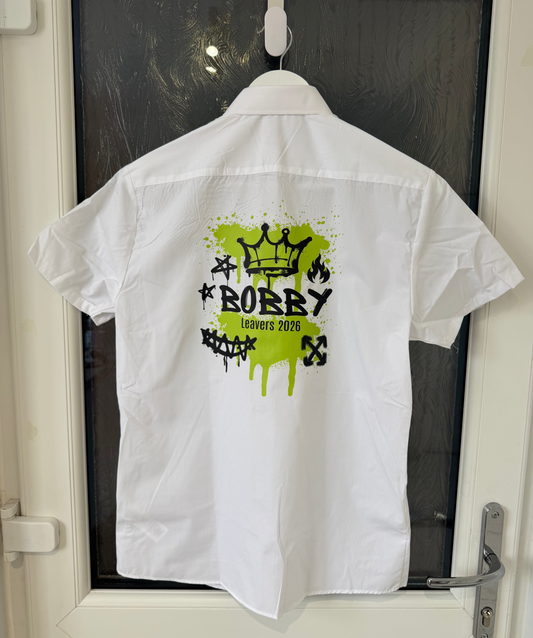 Leavers shirt Grafitti & spray paint.