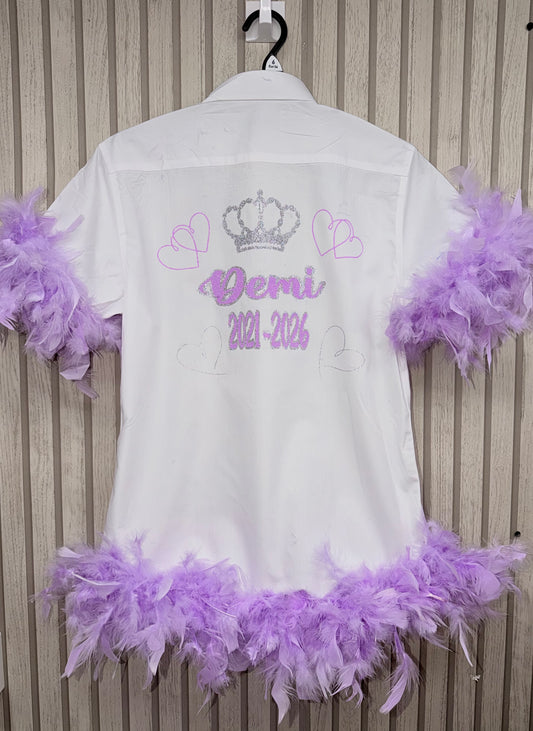 Leavers shirt interlocking heart and crown