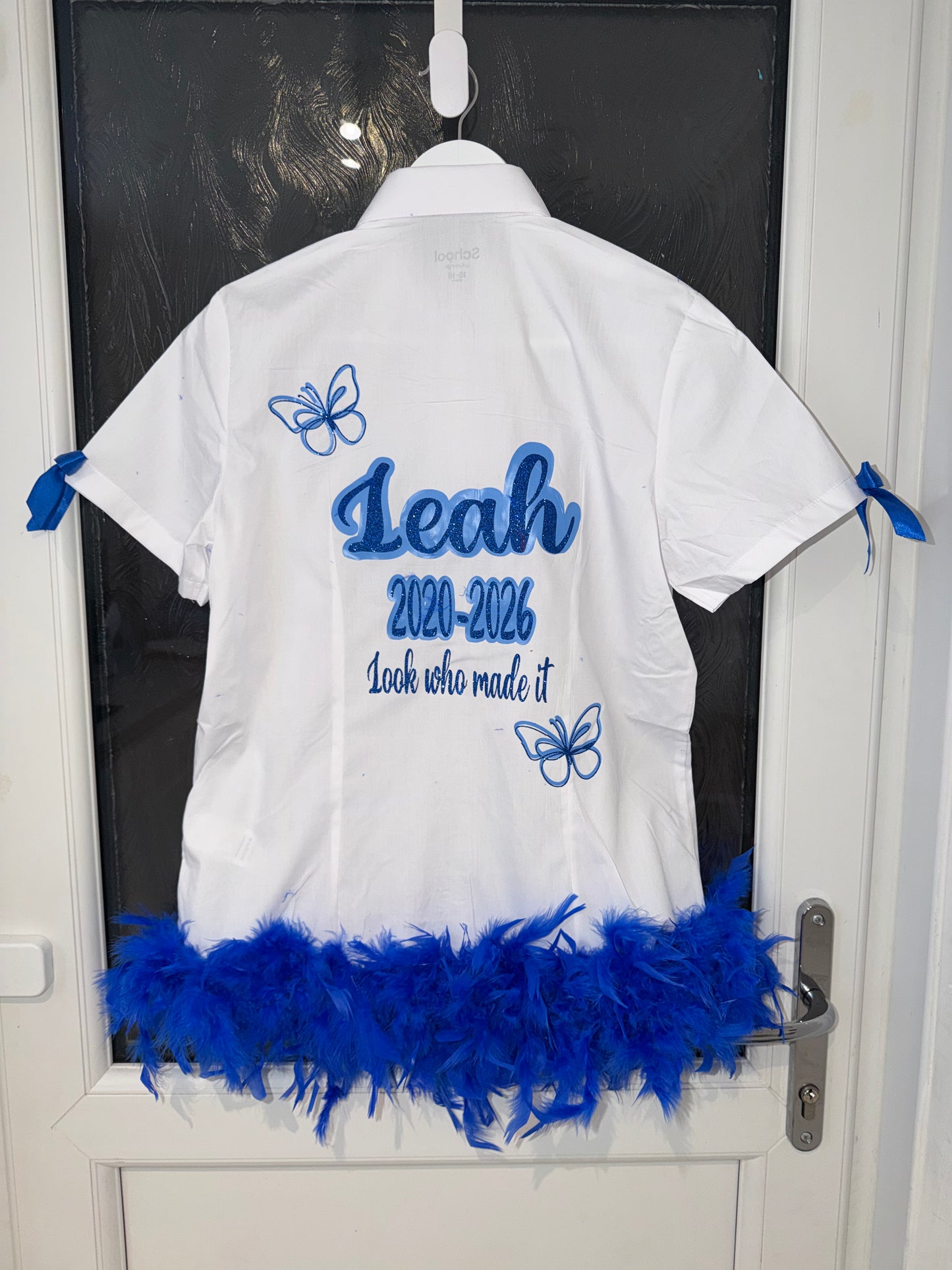 Leavers shirt glitter butterflies "look who made it"