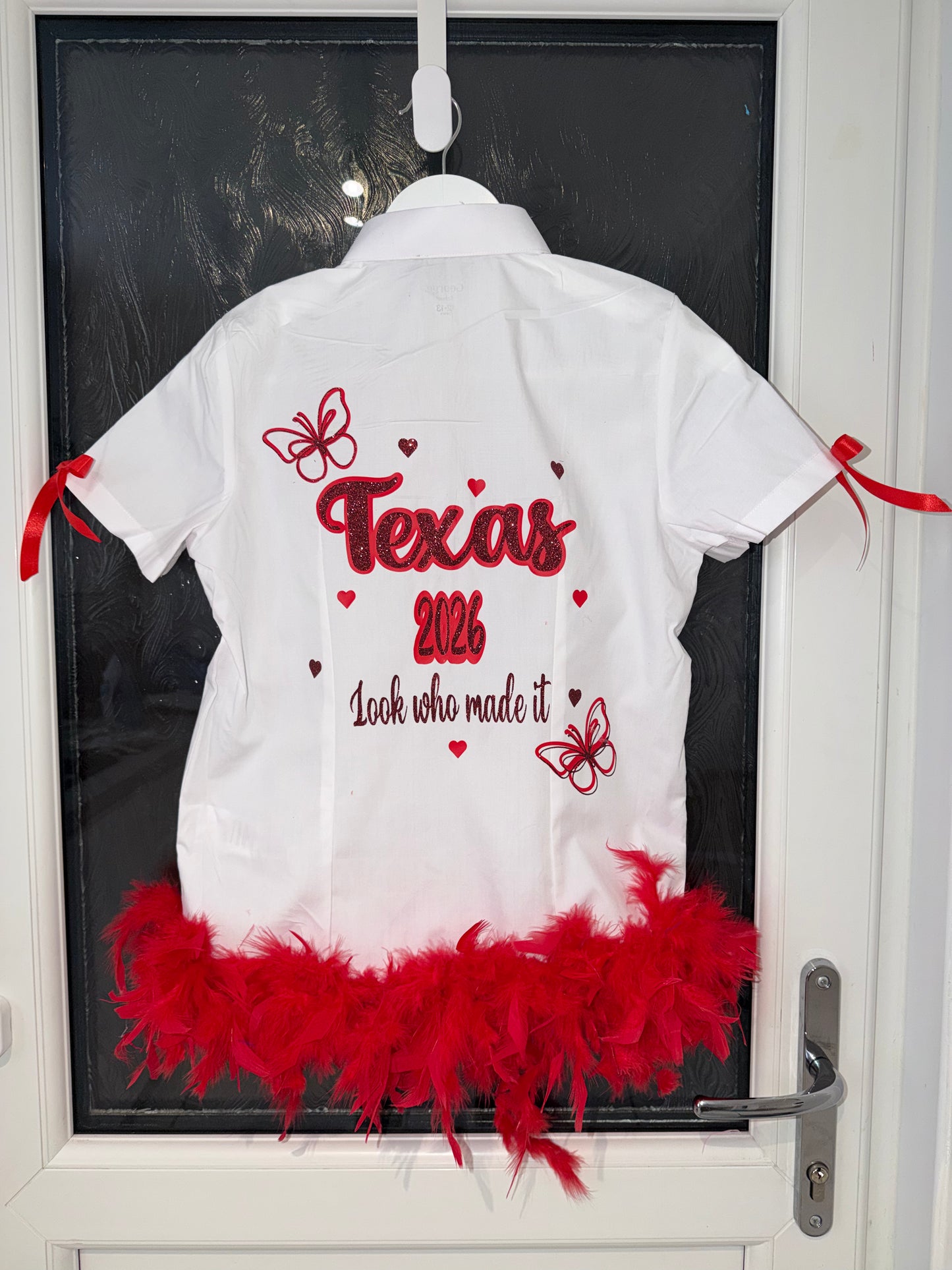 Leavers shirt glitter butterflies "look who made it"