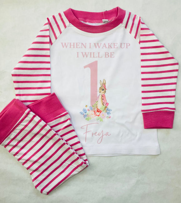 Birthday Pyjamas Peter Rabbit Pink.