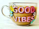 Glass Mug "Good Vibes"