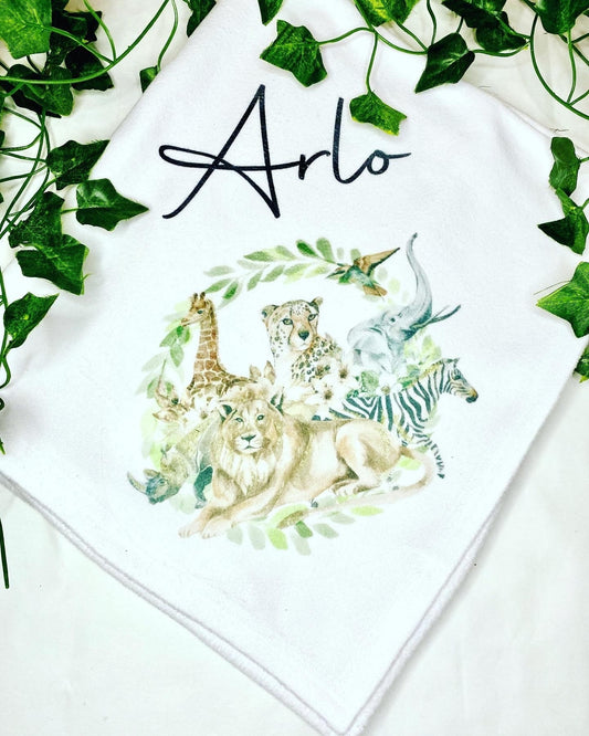 Baby blanket safari style