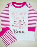 Custom birthday pyjamas - Pink