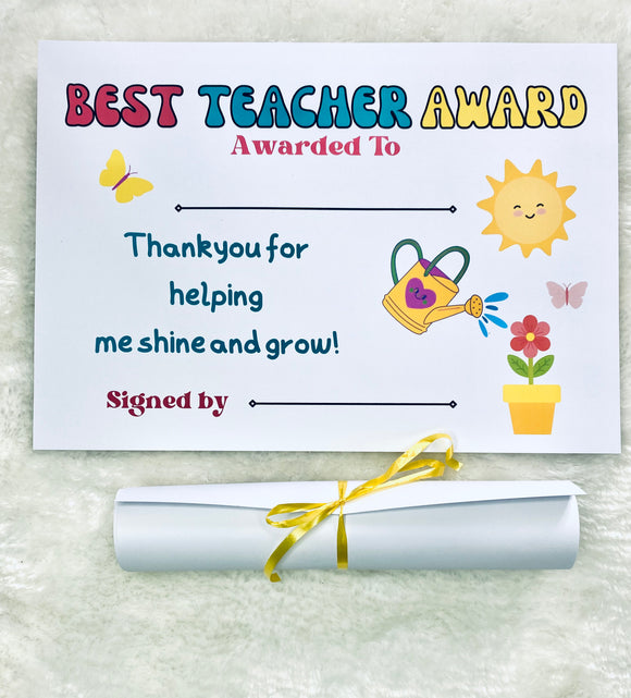 Teacher/ Teaching assistant certificate