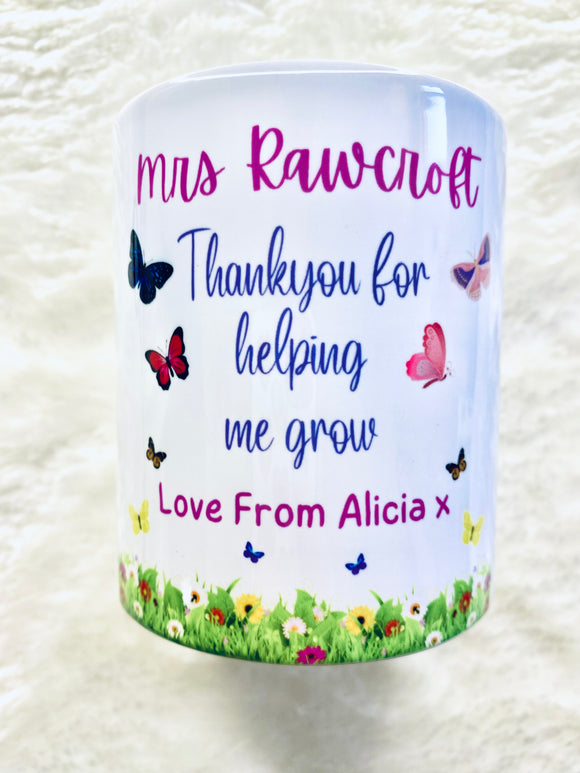 Teacher pencil pot personalised
