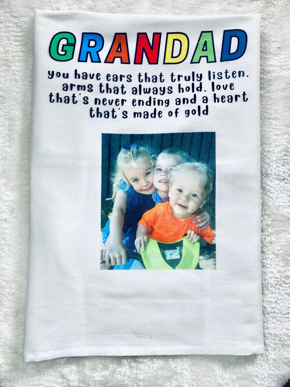 Father's day personalised tea towel