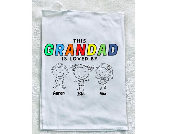 Father's day personalised tea towel